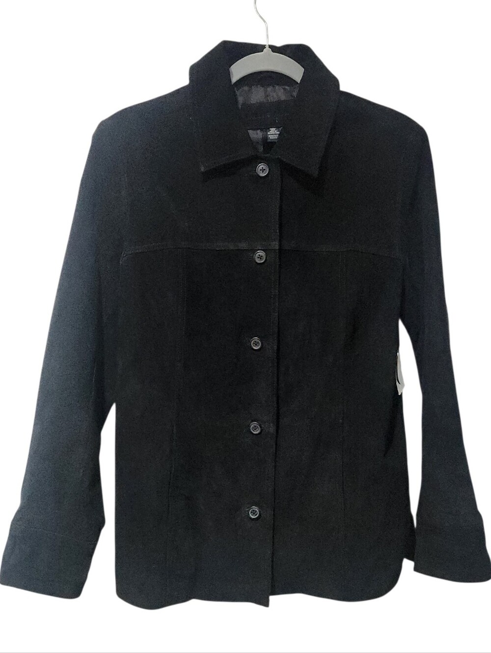 Jaclyn Smith Black Suede Jacket Buttons Size S New With Tag